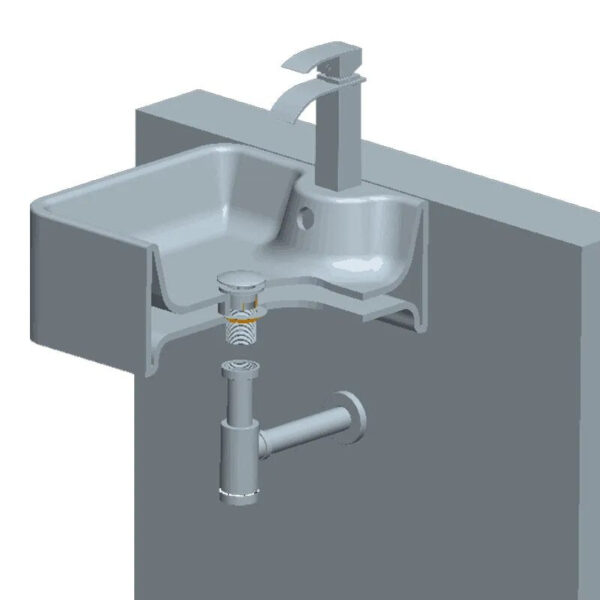 siphon lavabo chrome